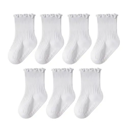 Bearbay Baby Non Slip Ankle Socks with Grippers for 0 Months-7 Years Old Walking Socks - BEARBAY