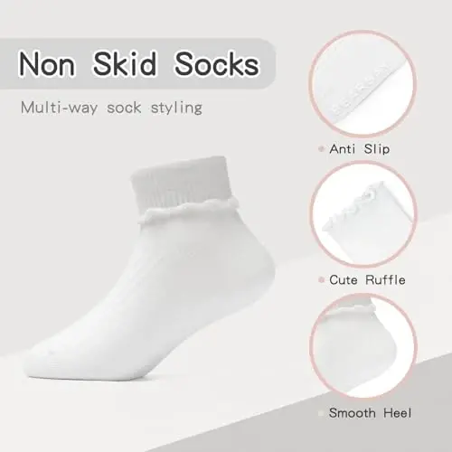 Bearbay Baby Non Slip Ankle Socks with Grippers for 0 Months-7 Years Old Walking Socks - BEARBAY (1)