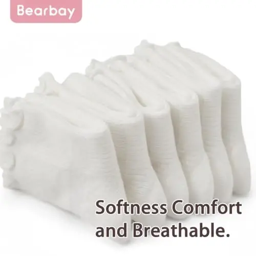 Bearbay Baby Non Slip To‘piqli paypoqlar, 0 oydan 7 yoshgacha bo‘lgan bolalar uchun yurish paypoqlari, tag qismi sirpanmaydigan - 4