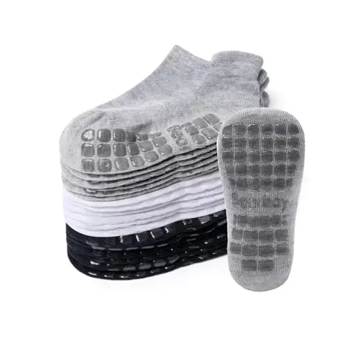 Bearbay Baby Non Slip To‘piqli paypoqlar, 0 oydan 7 yoshgacha bo‘lgan yuruvchi paypoqlar 
