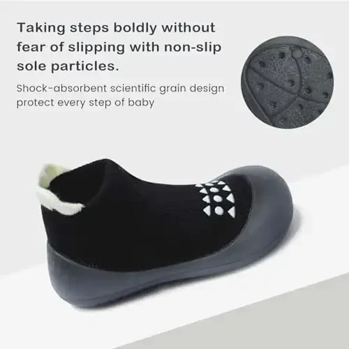 Bearbay Baby Sock Shoes Baby Walking Shoes Infant Non-Slip Breathable Slippers with Soft Rubber Sole Baby Boys Girls Sneakers - 2