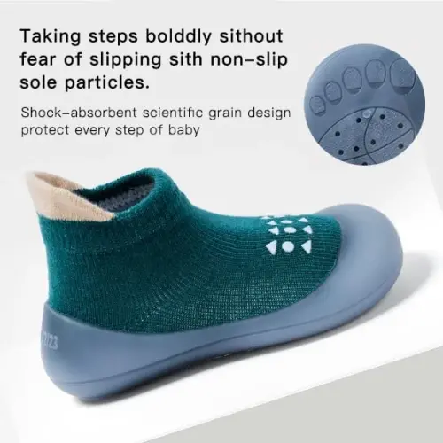 Bearbay Baby Sock Shoes Baby Walking Shoes Infant Non-Slip Breathable Slippers with Soft Rubber Sole Baby Boys Girls Sneakers - 2