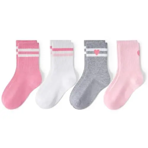 Bearbay Baby Toddler Essentials Non-Slip Crew Socks for Unisex Boys Girls | Full-Sole Silicone Grips,Combed Cotton,9 Pairs Neutral Colors,Reinforced Heel & Toe,Elastic Cuff,Machine Washable - 1