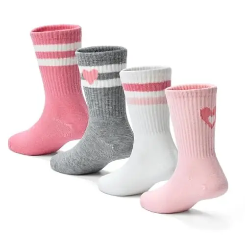Bearbay Baby Toddler Essentials Non-Slip Crew Socks for Unisex Boys Girls | Full-Sole Silicone Grips,Combed Cotton,9 Pairs Neutral Colors,Reinforced Heel & Toe,Elastic Cuff,Machine Washable - 3