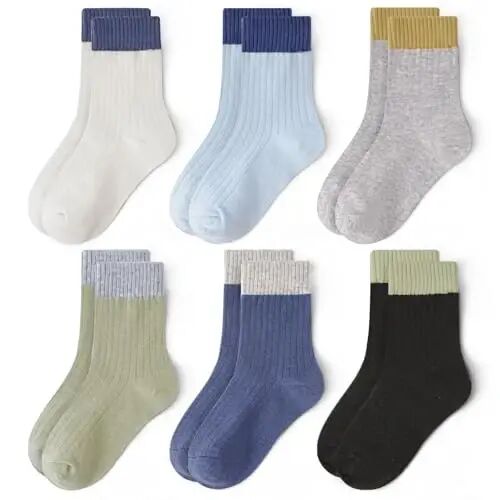 Bearbay Baby Toddler Essentials Non-Slip Crew Socks for Unisex Boys Girls | Full-Sole Silicone Grips,Combed Cotton,9 Pairs Neutral Colors,Reinforced Heel & Toe,Elastic Cuff,Machine Washable - Bearbay