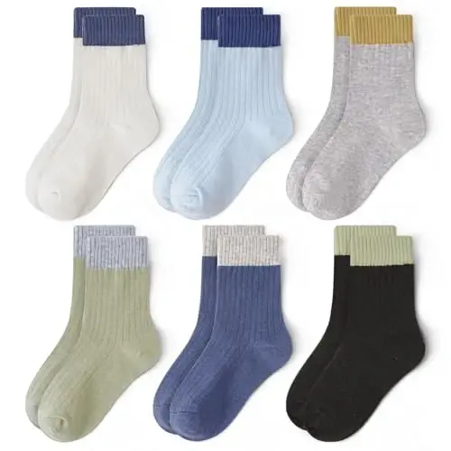 Bearbay Baby Toddler Essentials Non-Slip Crew Socks for Unisex Boys Girls | Full-Sole Silicone Grips,Combed Cotton,9 Pairs Neutral Colors,Reinforced Heel & Toe,Elastic Cuff,Machine Washable - 1
