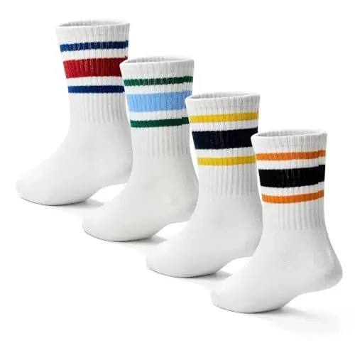 Bearbay Baby Toddler Essentials Non-Slip Crew Socks for Unisex Boys Girls | Full-Sole Silicone Grips,Combed Cotton,9 Pairs Neutral Colors,Reinforced Heel & Toe,Elastic Cuff,Machine Washable - 3