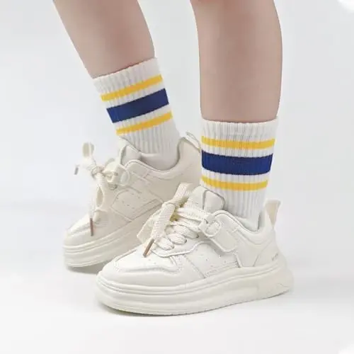 Bearbay Baby Toddler Essentials Non-Slip Crew Socks for Unisex Boys Girls | Full-Sole Silicone Grips,Combed Cotton,9 Pairs Neutral Colors,Reinforced Heel & Toe,Elastic Cuff,Machine Washable - 6