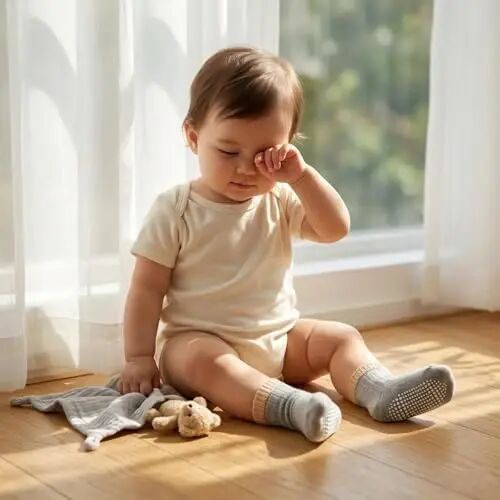 Bearbay Baby Toddler Essentials Non-Slip Crew Socks for Unisex Boys Girls | Full-Sole Silicone Grips,Combed Cotton,9 Pairs Neutral Colors,Reinforced Heel & Toe,Elastic Cuff,Machine Washable - Bearbay (1)