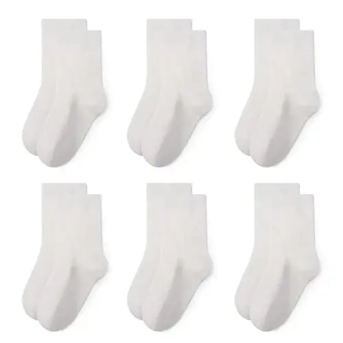 Bearbay Baby Toddler Essentials Non-Slip Crew Socks for Unisex Boys Girls | Full-Sole Silicone Grips,Combed Cotton,9 Pairs Neutral Colors,Reinforced Heel & Toe,Elastic Cuff,Machine Washable - 1