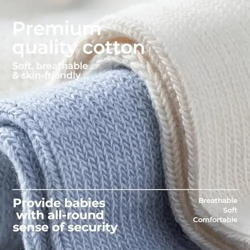 Bearbay Baby Toddler Essentials Non-Slip Crew Socks for Unisex Boys Girls | Full-Sole Silicone Grips,Combed Cotton,9 Pairs Neutral Colors,Reinforced Heel & Toe,Elastic Cuff,Machine Washable - 3