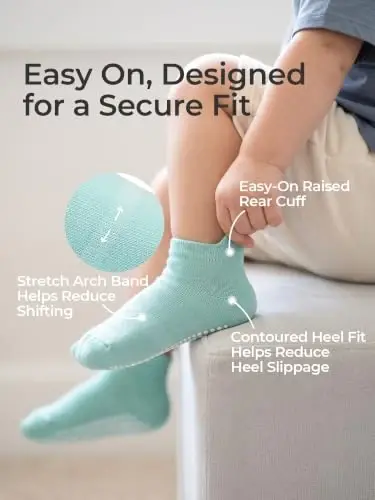 Bearbay Baby Toddler Essentials Non-Slip Crew Socks for Unisex Boys Girls | Full-Sole Silicone Grips,Combed Cotton,9 Pairs Neutral Colors,Reinforced Heel & Toe,Elastic Cuff,Machine Washable - 3