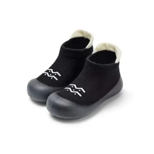 Bearbay Baby Toddler Sock Shoes Walking Shoes Infant Boys Girls Slippers | Non-Slip Sole,Anti-Collision Rubber Toe,Heel Pull Tab Design for Easy On and Off,Breatnable & High-Elastic Fabric,Lightweight - 1