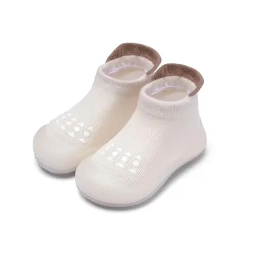 Bearbay Baby Toddler Sock Shoes Walking Shoes Infant Boys Girls Slippers | Non-Slip Sole,Anti-Collision Rubber Toe,Heel Pull Tab Design for Easy On and Off,Breatnable & High-Elastic Fabric,Lightweight - 1