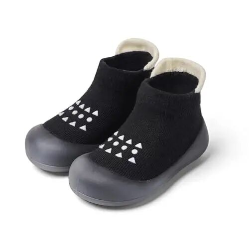 Bearbay Baby Toddler Sock Shoes Walking Shoes Infant Boys Girls Slippers | Non-Slip Sole,Anti-Collision Rubber Toe,Heel Pull Tab Design for Easy On and Off,Breatnable & High-Elastic Fabric,Lightweight - Bearbay