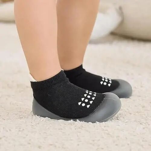 Bearbay Baby Toddler Sock Shoes Walking Shoes Infant Boys Girls Slippers | Non-Slip Sole,Anti-Collision Rubber Toe,Heel Pull Tab Design for Easy On and Off,Breatnable & High-Elastic Fabric,Lightweight - Bearbay (1)
