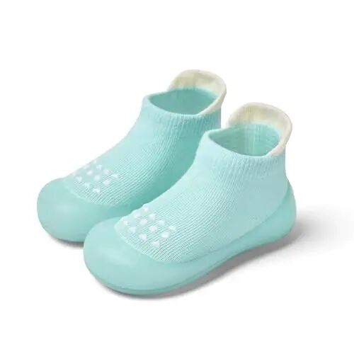 Bearbay Baby Toddler Sock Shoes Walking Shoes Infant Boys Girls Slippers | Non-Slip Sole,Anti-Collision Rubber Toe,Heel Pull Tab Design for Easy On and Off,Breatnable & High-Elastic Fabric,Lightweight - 1