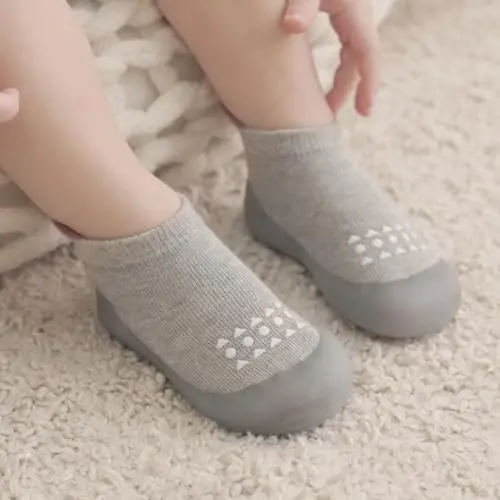 Bearbay Baby Toddler Sock Shoes Walking Shoes Infant Boys Girls Slippers | Non-Slip Sole,Anti-Collision Rubber Toe,Heel Pull Tab Design for Easy On and Off,Breatnable & High-Elastic Fabric,Lightweight - 2
