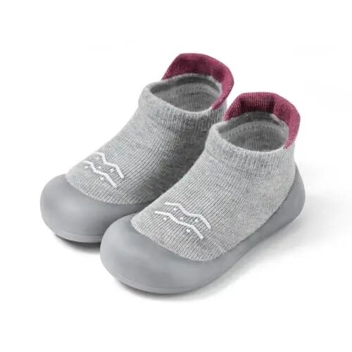 Bearbay Baby Toddler Sock Shoes Walking Shoes Infant Boys Girls Slippers | Non-Slip Sole,Anti-Collision Rubber Toe,Heel Pull Tab Design for Easy On and Off,Breatnable & High-Elastic Fabric,Lightweight - 1