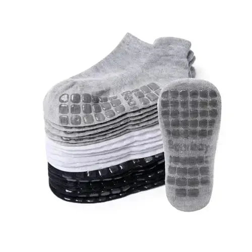 Bearbay Baby Non Slip Ankle Socks with Grippers for 0 Months-7 Years Old Walking Socks - BEARBAY