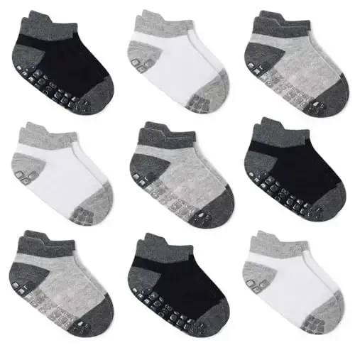 Bearbay Baby Non Slip Ankle Socks with Grippers for 0 Months-7 Years Old Walking Socks - BEARBAY