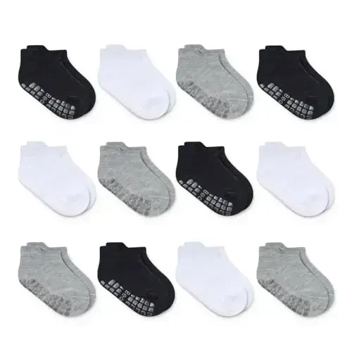 Bearbay Baby Non Slip Ankle Socks with Grippers for 0 Months-7 Years Old Walking Socks 