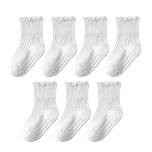 Bearbay Baby Non Slip Ankle Socks with Grippers for 0 Months-7 Years Old Walking Socks - 1