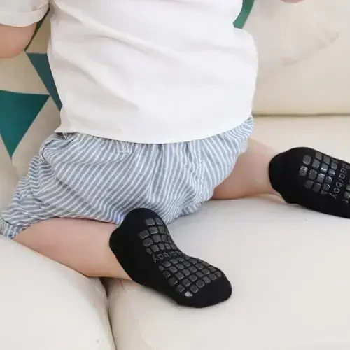 Bearbay Baby Non Slip Ankle Socks with Grippers for 0 Months-7 Years Old Walking Socks - 6