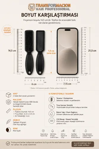Beard Grooming Brush 2-Piece Set Absolute Professional 719583-SINGLE - 5