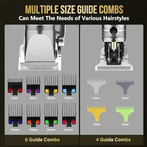 Beard Trimmer for Men, Cordless Electric Hair Clippers Professional, Barber Clippers Rechargeable Sets, Electric Razor Foil Shavers Haircut Kit for Ear, Face, Nose, Hair, Beard,Whole Body Available - 5