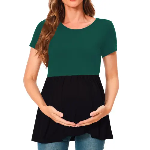 Bearsland Women's Short Sleeve Maternity T-Shirt Pregnancy Clothes- - 1