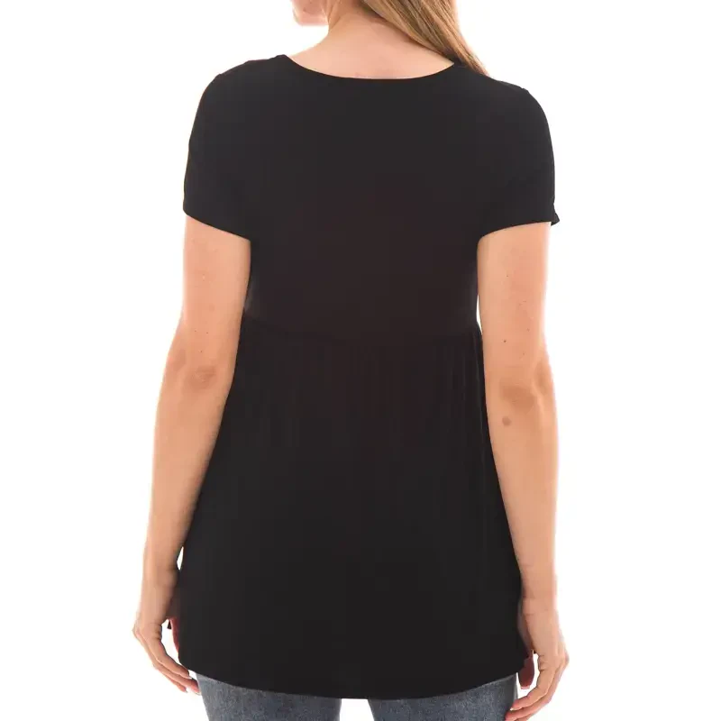 Bearsland Women's Short Sleeve Maternity Shirts Tops Pregnancy Clothes 3-Pack- - 6