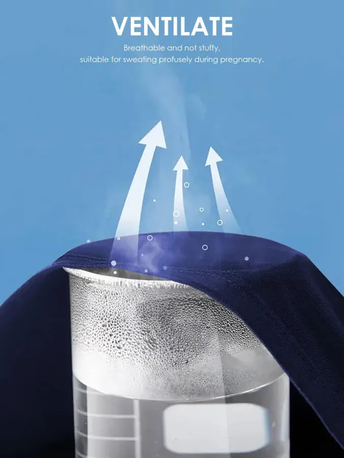 Bearsland Women's Maternity Midi Dress Short Sleeve Casual Beach Pregnancy Dresses with Belt - 4