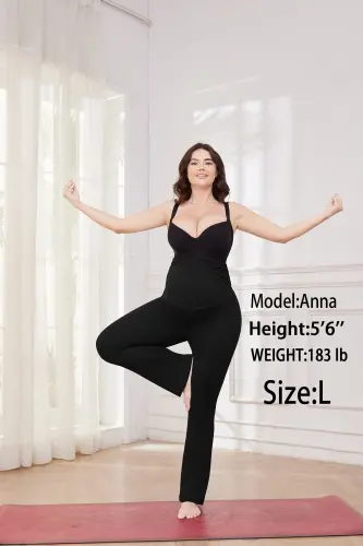 Bearsland Women's Plus Size Maternity Leggings over Belly Pregnancy Yoga Pants Active Wear Workout Pants with Pocket 3-Pack - 3