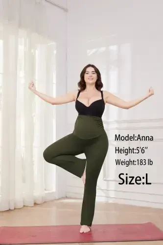 Bearsland Women's Plus Size Maternity Leggings over Belly Pregnancy Yoga Pants Active Wear Workout Pants with Pocket 3-Pack - 3