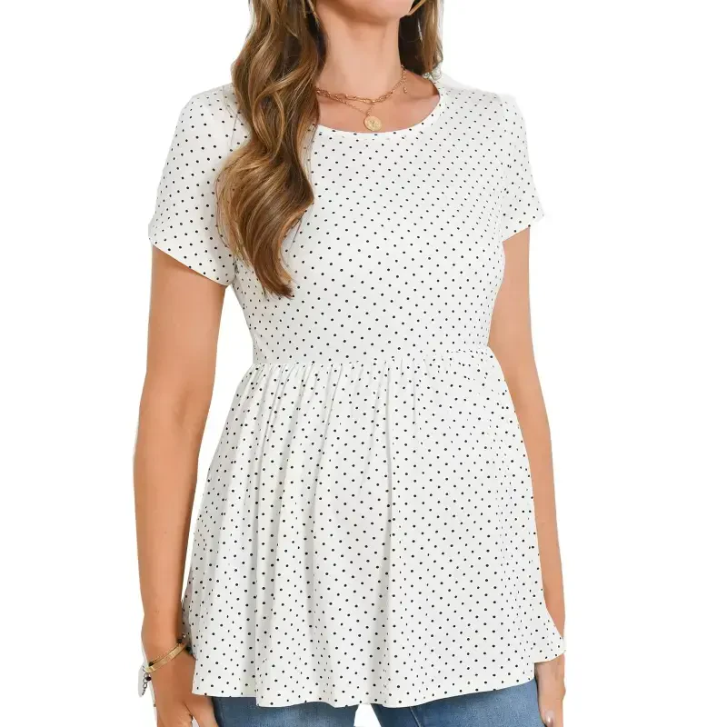 Bearsland Women's Short Sleeve Maternity Shirts Tops Pregnancy Clothes 3-Pack - 2