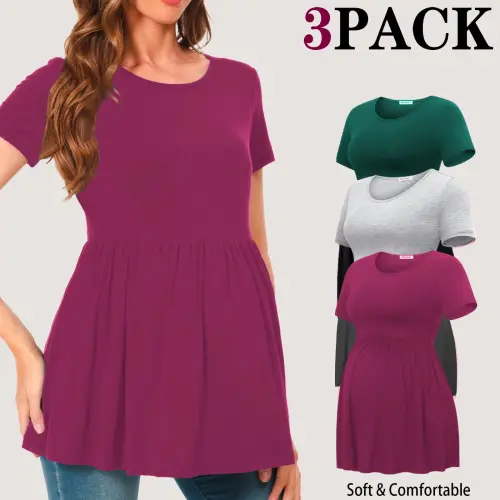 Bearsland Women's Short Sleeve Maternity T-Shirt Pregnancy Clothes- - BEARSLAND (1)