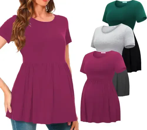 Bearsland Women's Short Sleeve Maternity T-Shirt Pregnancy Clothes- - 3