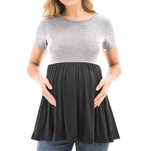 Bearsland Women's Short Sleeve Maternity T-Shirt Pregnancy Clothes- - 5