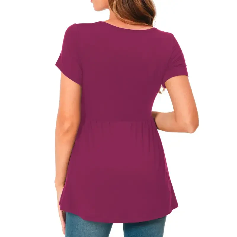 Bearsland Women's Short Sleeve Maternity T-Shirt Pregnancy Clothes- - 6