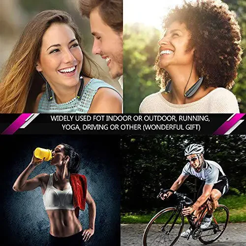 BEARTWO Bluetooth Headphones, Upgraded Foldable Wireless Neckband Headset with Retractable Earbuds, Noise Cancelling Stereo Earphones with Mic for Workout, Running, Driving (with Carry Case) - 12