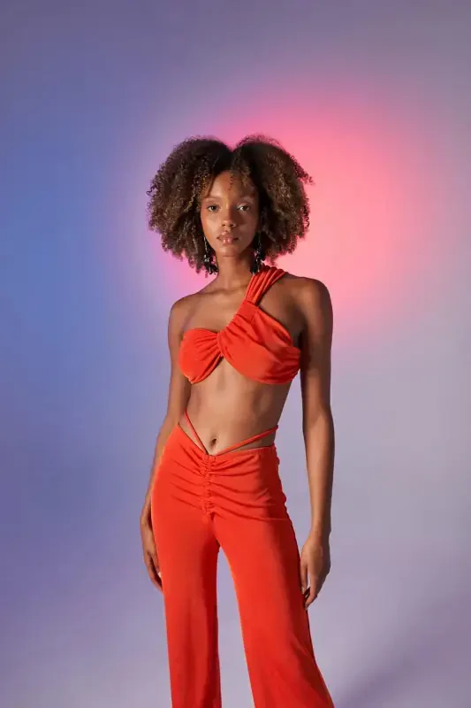Beatrice Crop Orange-Orange - 2