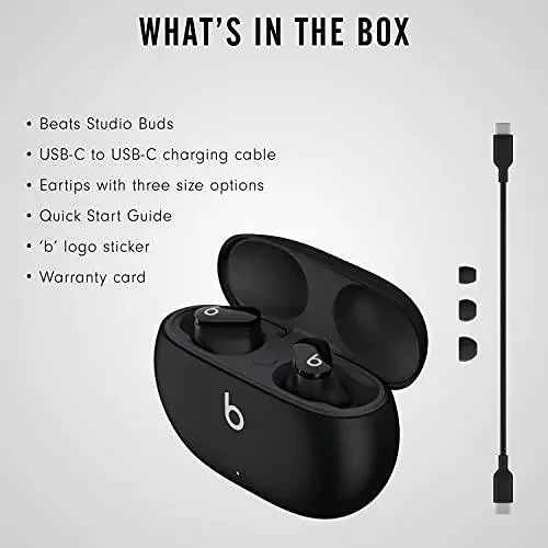 Beats Studio Buds - True Wireless Noise Cancelling Earbuds - Compatible with Apple & Android, Built-in Microphone, IPX4 Rating, Sweat Resistant Earphones, Class 1 Bluetooth Headphones - Black - 7