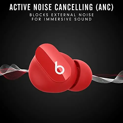 Beats Studio Buds - True Wireless Noise Cancelling Earbuds - Compatible with Apple & Android, Built-in Microphone, IPX4 Rating, Sweat Resistant Earphones, Class 1 Bluetooth Headphones - Red - BEATS (1)