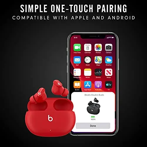Beats Studio Buds with Apple 20W USB-C Power Adapter - Red - 6