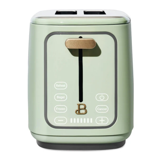 Beautiful 2 Slice Toaster with Touch-Activated Display, Sage Green by Drew Barrymore - BEAUTIFUL