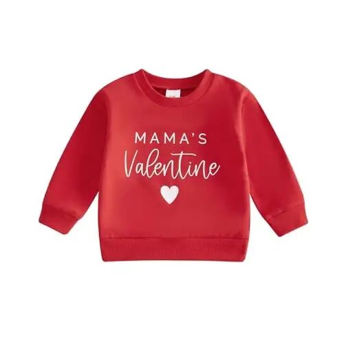Beautooly Baby Boy Girl Cute Long Sleeve Crew Neck Letters Heart Print Sweatshirt Infant Newborn Valentines Outfit - BEAUTOOLY