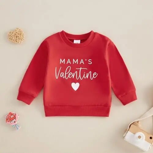 Beautooly Baby Boy Girl Cute Long Sleeve Crew Neck Letters Heart Print Sweatshirt Infant Newborn Valentines Outfit - BEAUTOOLY (1)
