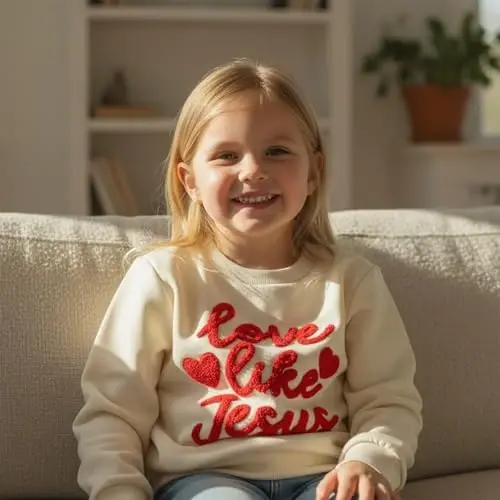 Beautooly Baby Boy Girl Cute Long Sleeve Crew Neck Letters Heart Print Sweatshirt Infant Newborn Valentines Outfit - 5