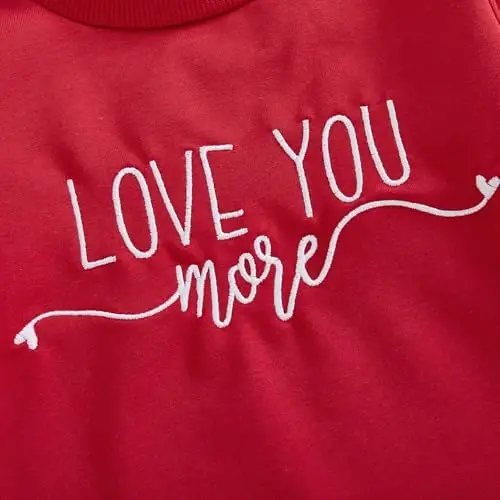 Beautooly Baby Boy Girl Cute Long Sleeve Crew Neck Letters Heart Print Sweatshirt Infant Newborn Valentines Outfit - 6